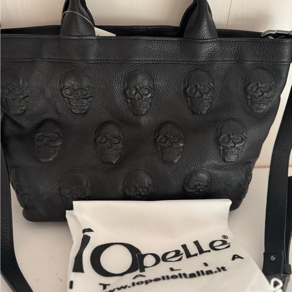IO PELLE  black 3D skull leather  bag - Picture 1 of 7